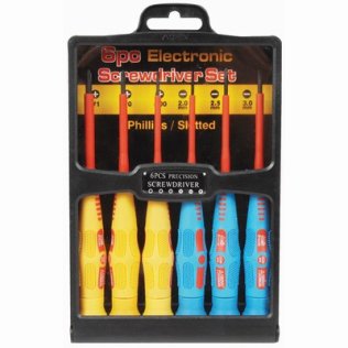 6 Piece Insulated Electronic Screwdriver Set - TD2026