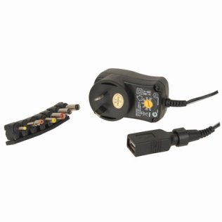 ECMP3314 - 18W 3 - 12VDC Switchmode Plugpack with USB Outlet