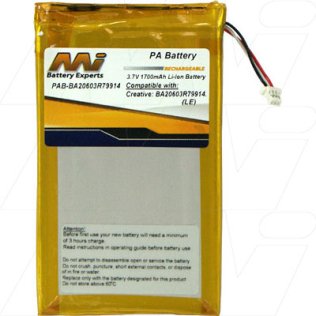 PAB-BA20603R79914-BP1 - Portable Media Player Battery