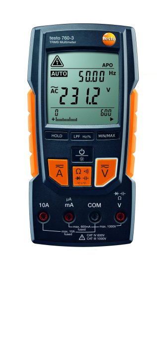 Testo 760-3 digital multimeter with auto-test, capacitance, TRMS, low pass filter and 1000v