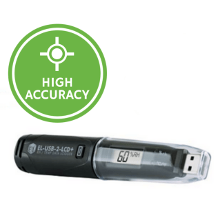 Humidity-Temperature Logger, LCD, High Accuracy - EL-USB-2-LCD+