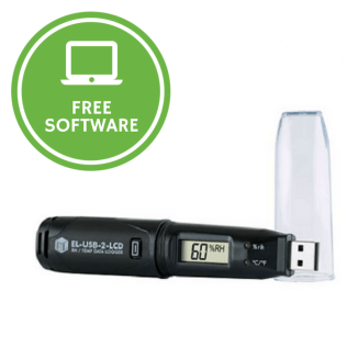 USB Humidity Data Logger, Dew Point, Temp, LCD - EL-USB-2-LCD
