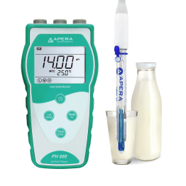 PH850-DP Portable pH Meter for Dairy Products (Milk, Cream, Yogurt) and Liquid Food, Equipped with LabSen® 823 pH/Temp. Electrode
