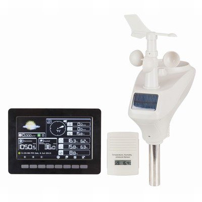 Professional Wireless Weather Station with 7 Colour LCD and Solar Powered Sensors - IC0369