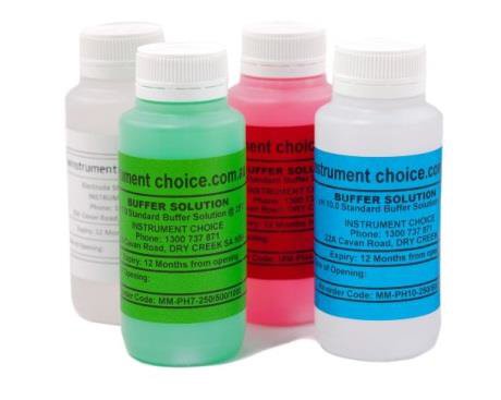 PH-Starter - 4 Pack of pH Buffer solution (pH 4, pH 7, pH 10) and electrode storage solution, 250ml each